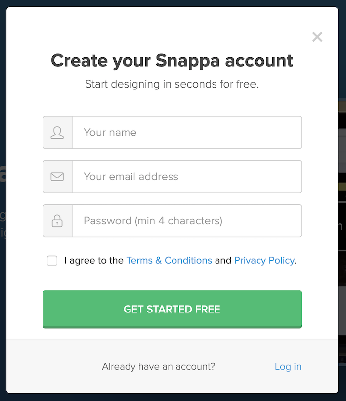 Create a Snappa account